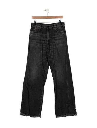 Pre-owned R13 Mid-rise Wide Leg Jeans In Black