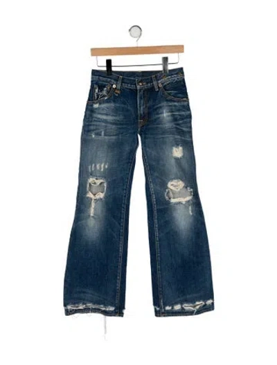 Pre-owned R13 Mid-rise Wide Leg Jeans In Blue
