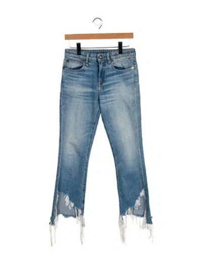 Pre-owned R13 Mid-rise Wide Leg Jeans In Blue