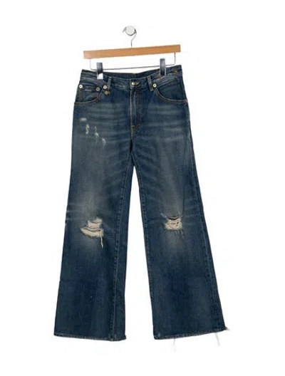 Pre-owned R13 Mid-rise Wide Leg Jeans In Blue