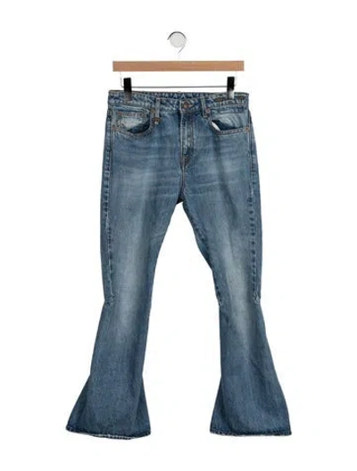 Pre-owned R13 Mid-rise Wide Leg Jeans In Blue