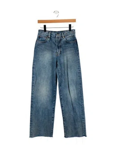 Pre-owned R13 Mid-rise Wide Leg Jeans In Blue