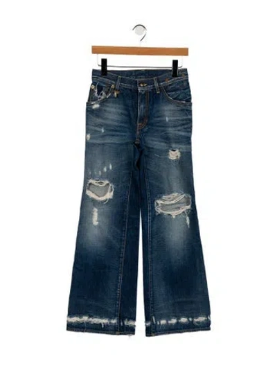 Pre-owned R13 Mid-rise Wide Leg Jeans In Blue