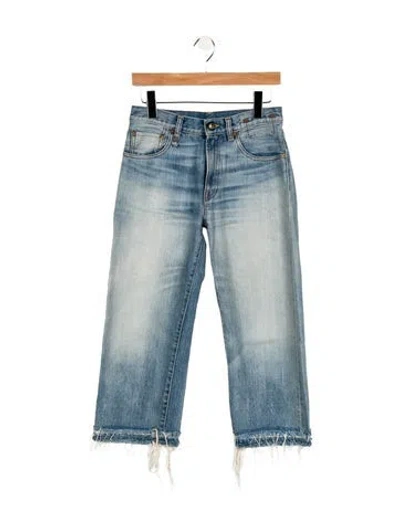 Pre-owned R13 Mid-rise Wide Leg Jeans In Blue