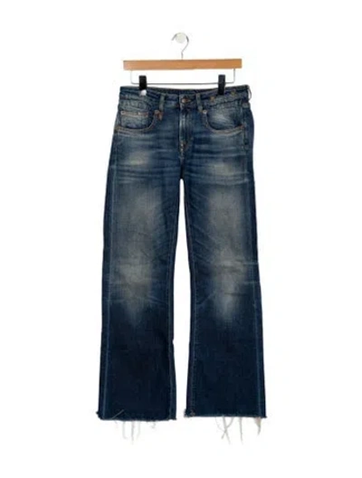 Pre-owned R13 Mid-rise Wide Leg Jeans In Blue