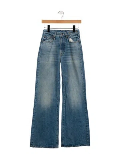 Pre-owned R13 Mid-rise Wide Leg Jeans In Blue