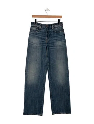 Pre-owned R13 Mid-rise Wide Leg Jeans In Blue