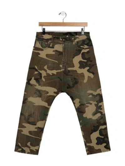 Pre-owned R13 Mid-rise Wide Leg Jeans In Green