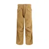 R13 Gathered Cotton-twill Straight-leg Pants In Brown