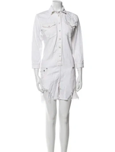 Pre-owned R13 Mock Neck Romper In White