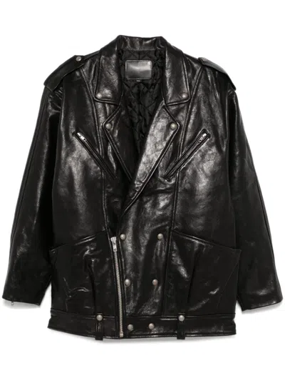 R13 Elongated Motorcycle Jacket In Black