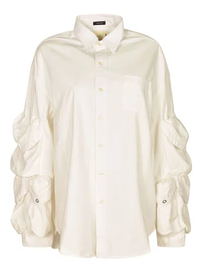 R13 Multi-pocket Button Down Shirt In White