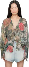 R13 Cardigan Mit Blumen-print In Camo Rose