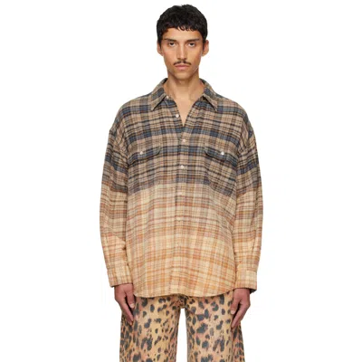 R13 Multicolor Boyfriend Shirt In Dipbleachlightblueye