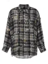 R13 Fringed Oversized Cotton Shirt In Black