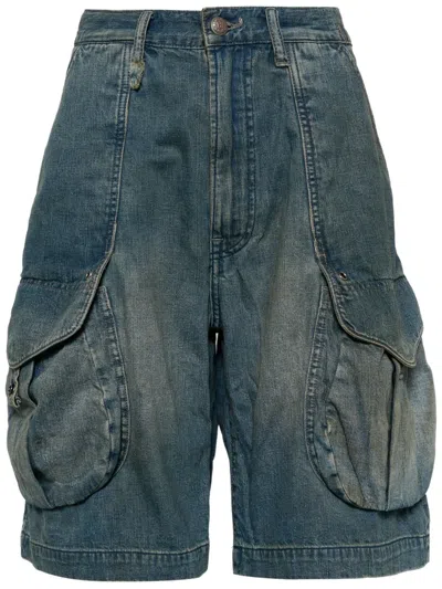 R13 Multiple-pocket Denim Shorts In Blue