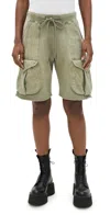 R13 Multipocket Relaxed Sweatshorts Faded Olive In Faded Olive