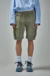 R13 Multipocket Relaxed Sweatshorts Faded Olive In Green