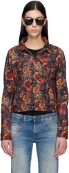 R13 Collared Long-sleeved Denim Jacket In Multi