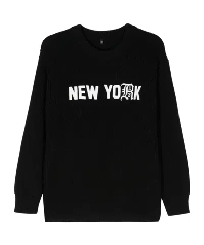 R13 New York-appliquécotton Jumper In Black