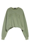 R13 New York Balloon Crewneck Light Olive In Light Olive