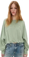R13 New York Balloon Crewneck Light Olive In Light Olive
