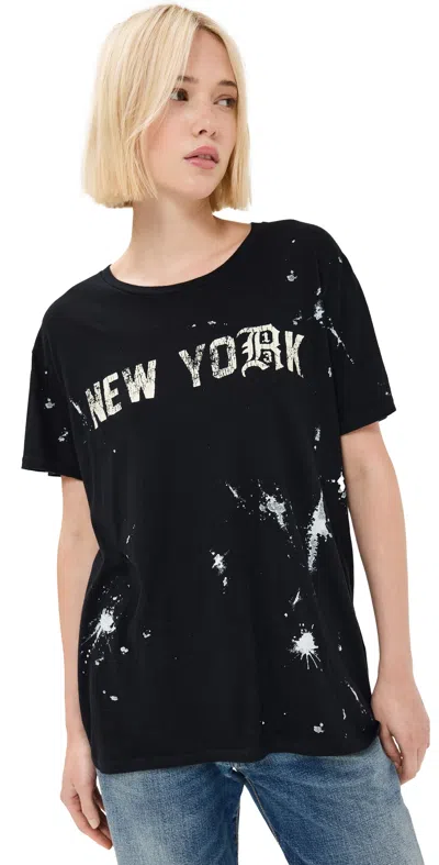 R13 New York Boy Tee Acid Black In Acid Black W/ Wht