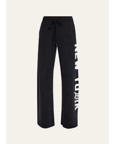 R13 New York Printed Cotton Sweatpants In Black