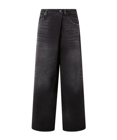 R13 Nico Wrap-effect Boyfriend Jeans In Black