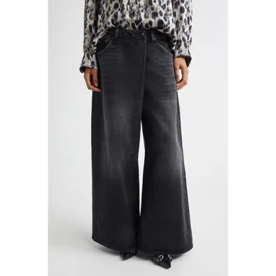 R13 Nico Wrap Wide Leg Jeans In Black