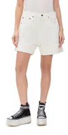R13 Off-white Nina Denim Shorts In Bennett White Selvedge