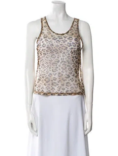 Pre-owned R13 Nylon Animal Print Top In Neutral