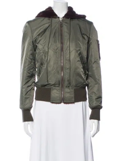 Pre-owned R13 Nylon Bomber Jacket In Green