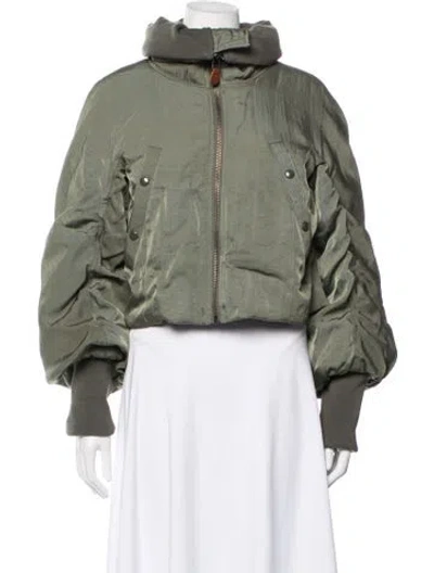 Pre-owned R13 Nylon Bomber Jacket In Green