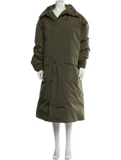 Pre-owned R13 Nylon Camouflage Print Parka In Green