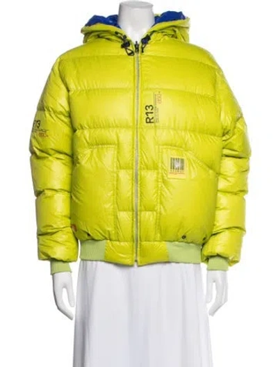 Pre-owned R13 Nylon Down Jacket In Yellow