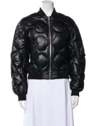 Pre-owned R13 Nylon Polka Dot Print Down Jacket In Black