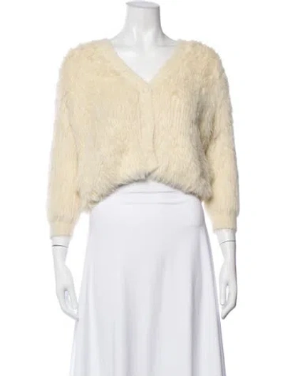 Pre-owned R13 Nylon V-neck Sweater In Yellow
