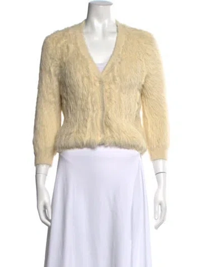 Pre-owned R13 Nylon V-neck Sweater In Yellow