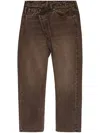 R13 Off-centre Boyfriend Jeans In Brown