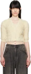 R13 Balloon Faux Fur Cardigan In Cream