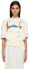 R13 Off-white Damon Overall Tank Top In Ecru Canvas