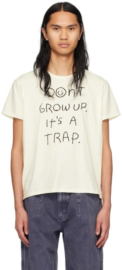 R13 Off-white 'don't Grow Up' T-shirt In Ecru