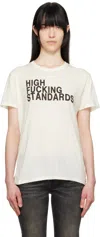 R13 Off-white 'high F Standards' Boy T-shirt In Ecru