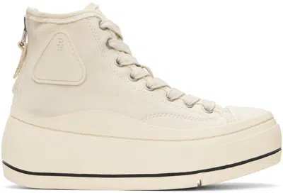 R13 Off-white Kurt High Top Sneakers In Ecru