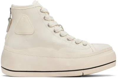 R13 Off-white Kurt High Top Sneakers In Neutral