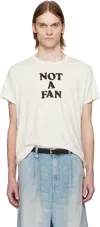 R13 Off-white 'not A Fan' Boy T-shirt In Ecru