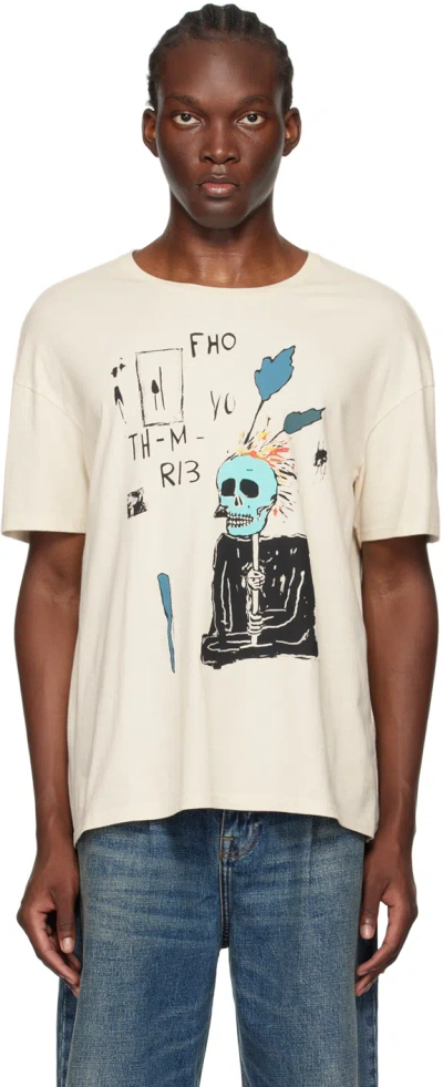 R13 Off-white Punk Sketch Relaxed T-shirt In Natural