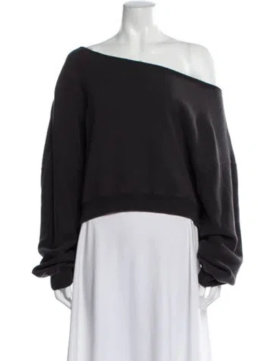 Pre-owned R13 Off-the-shoulder Long Sleeve Sweatshirt In Gray