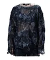R13 Open-knit Sweater In Blue